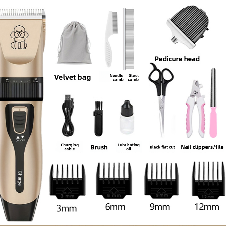 Cordless Pet Hair Clipper with Upgraded Ceramic Blade and Combs