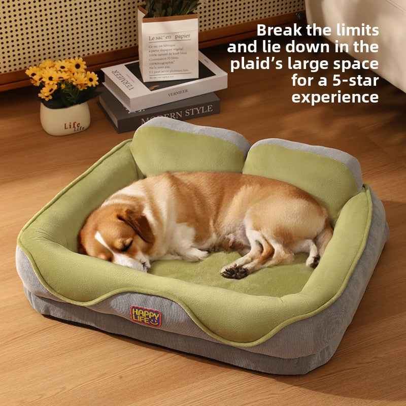 Raised pet bed with built-in neck pillow, photo 3 of 14