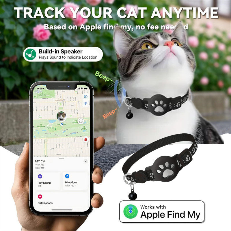 Breakaway cat collar with Bluetooth locator tag in silicone holder, product image 3