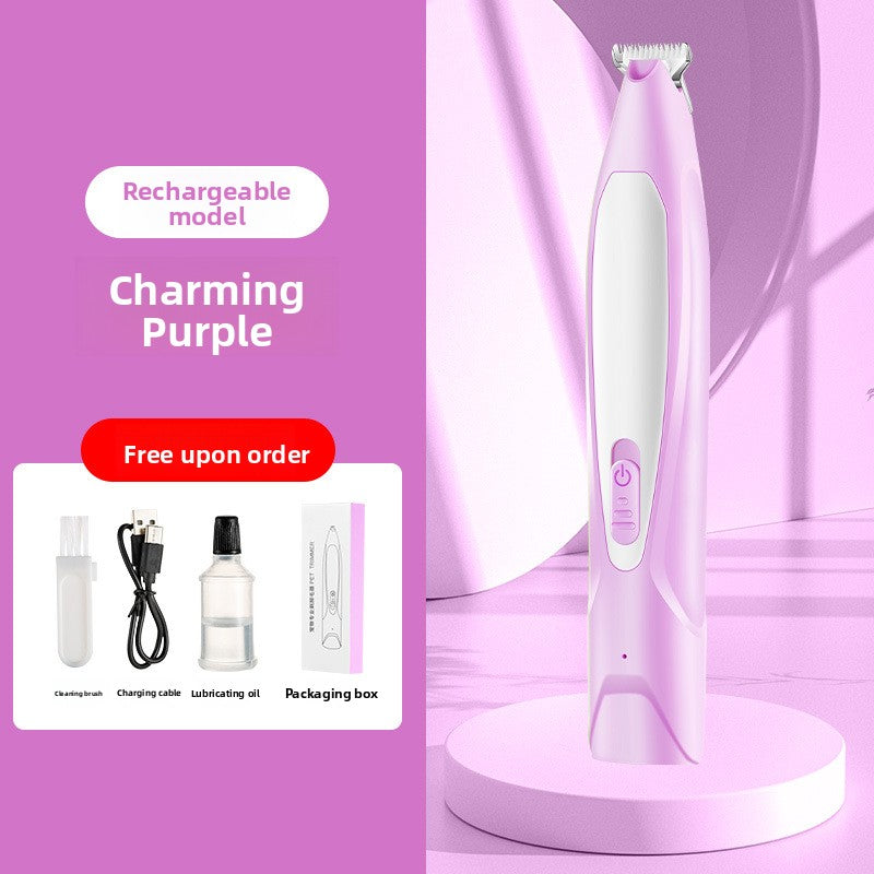 Cordless Dog Paw Trimmer with LED Light and Rounded Safety Blades