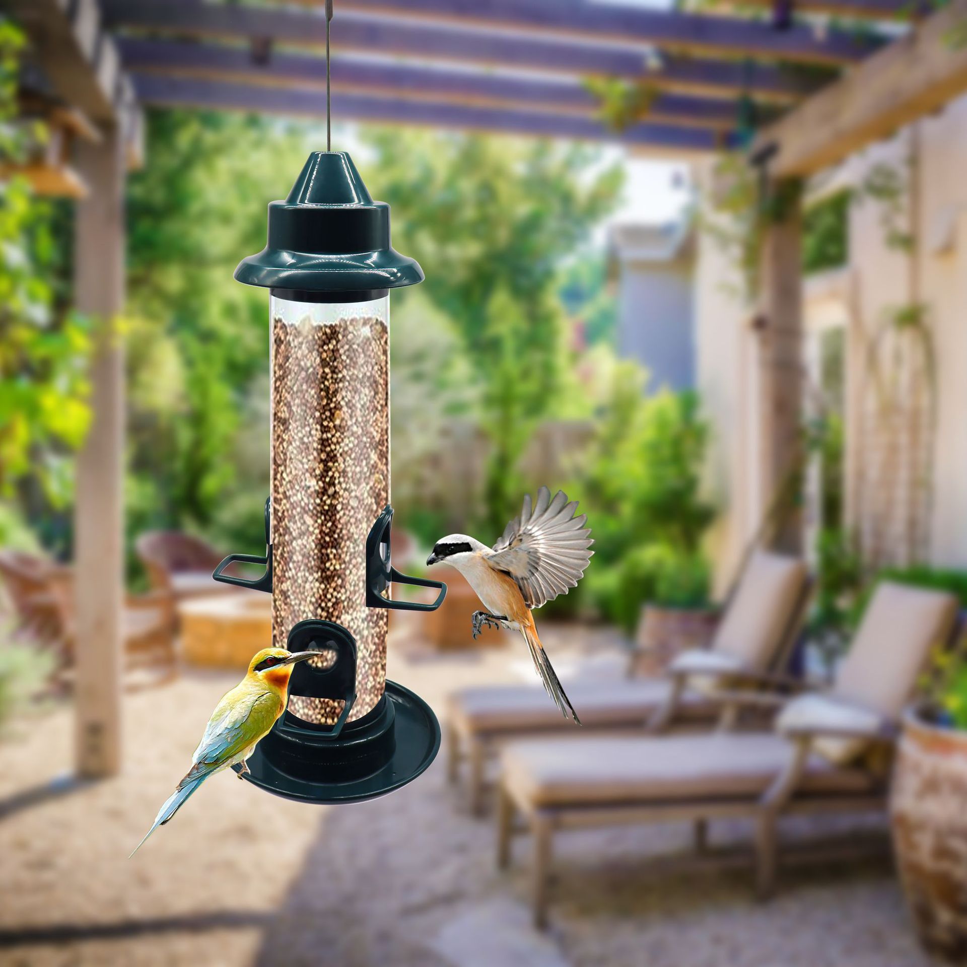 Creative Hanging Anti-Squirrel Automatic Bird Feeder Outdoor Bird Feeder