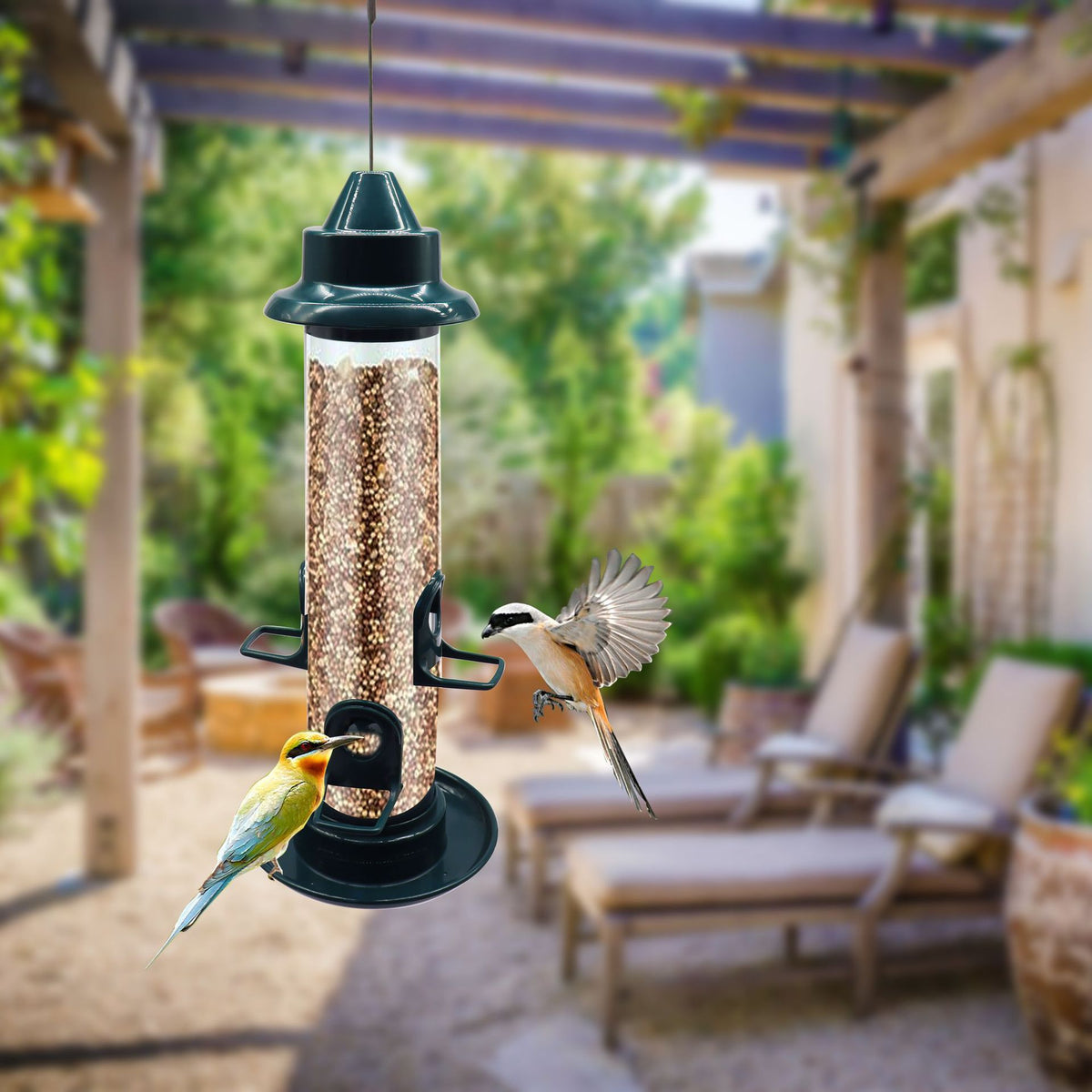 Creative Hanging Anti-Squirrel Automatic Bird Feeder Outdoor Bird Feeder