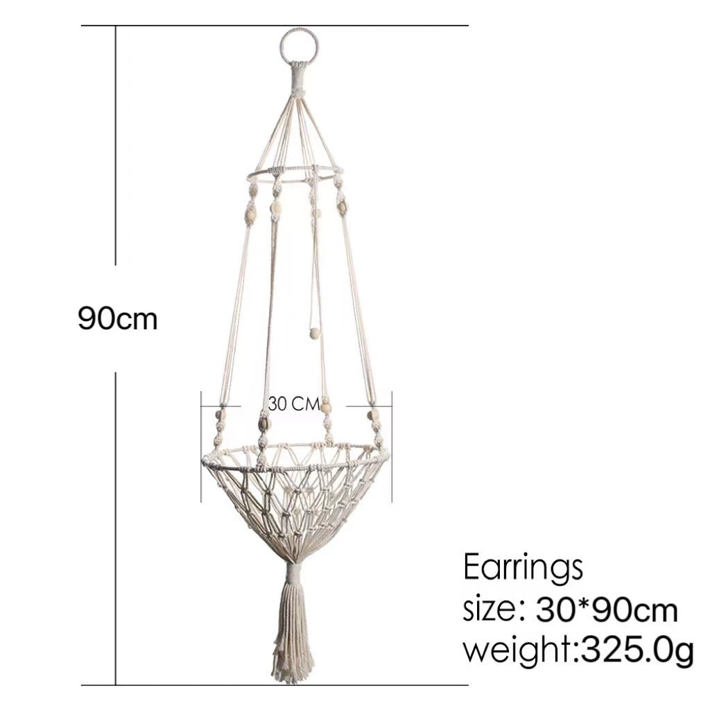 Handwoven bohemian hanging cat hammock in breathable cloth, product image 4