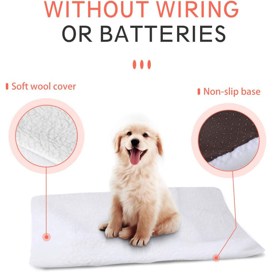 Yellow lamb fleece self-warming pet mat for cats and dogs, photo 3