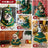 Green festive dog cape with cartoon Christmas design