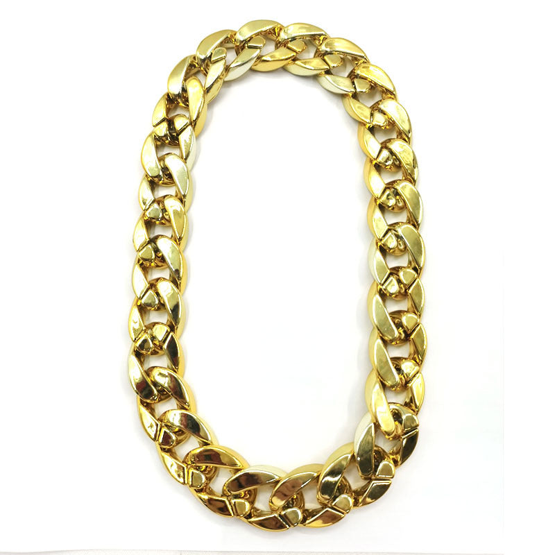 Chain link style dog collar with shiny metallic finish, product image 3