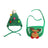 Christmas pet bib and hat for dogs and cats, in a home setting