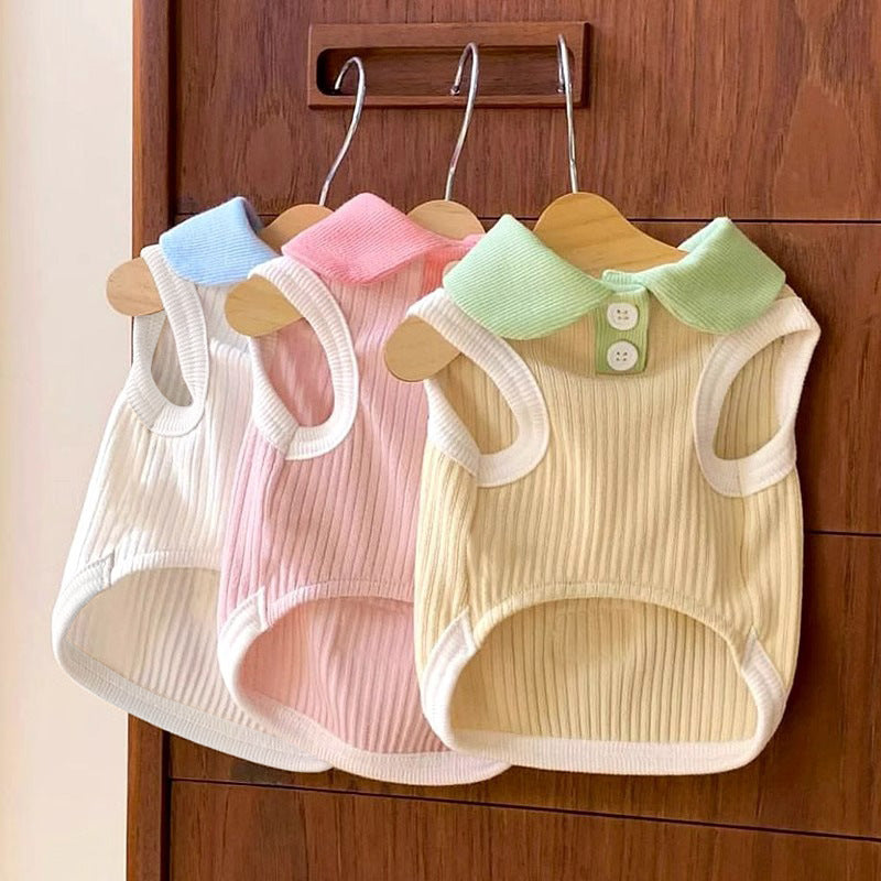 Striped polo shirt for small dogs and cats, available in 3 colours, image 1