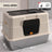 Fully Enclosed Stainless Steel Cat Litter Box, 50cm Wide