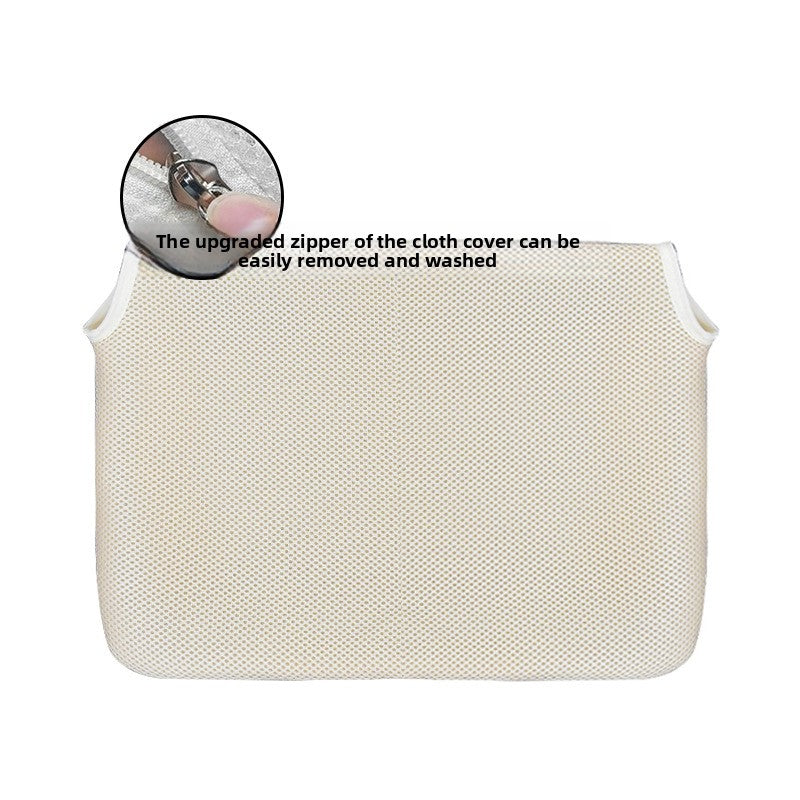 Hanging window cat bed attached with suction cups