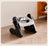 Adjustable height tilted pet bowl with stainless steel insert in grey, view 8