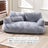 Charcoal grey removable flannel cat bed with raised sides
