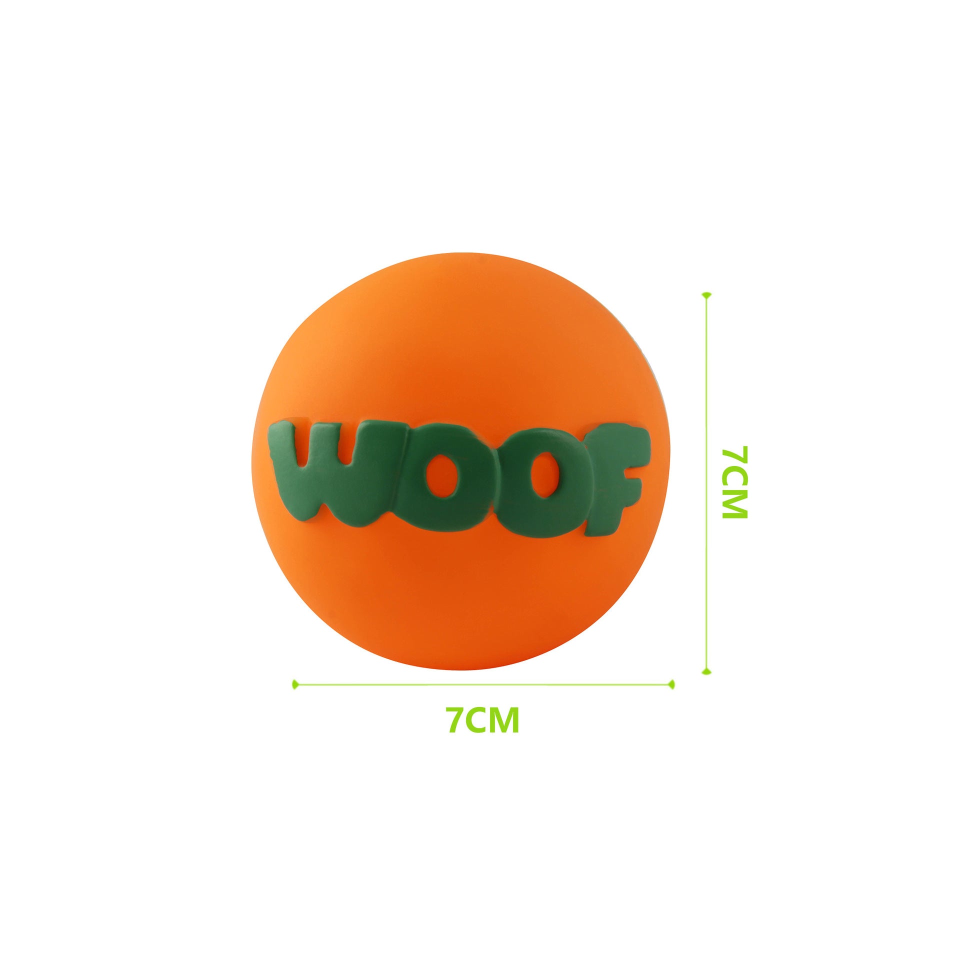 Orange textured vinyl dog ball on plain white background - photo 6