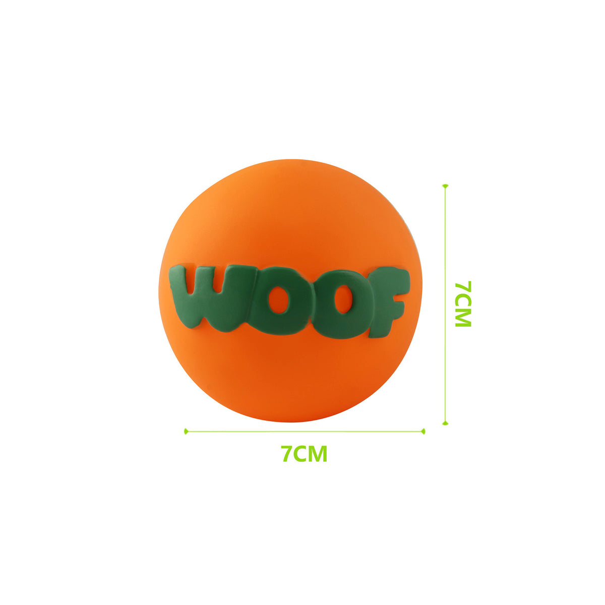 Orange textured vinyl dog ball on plain white background - photo 6