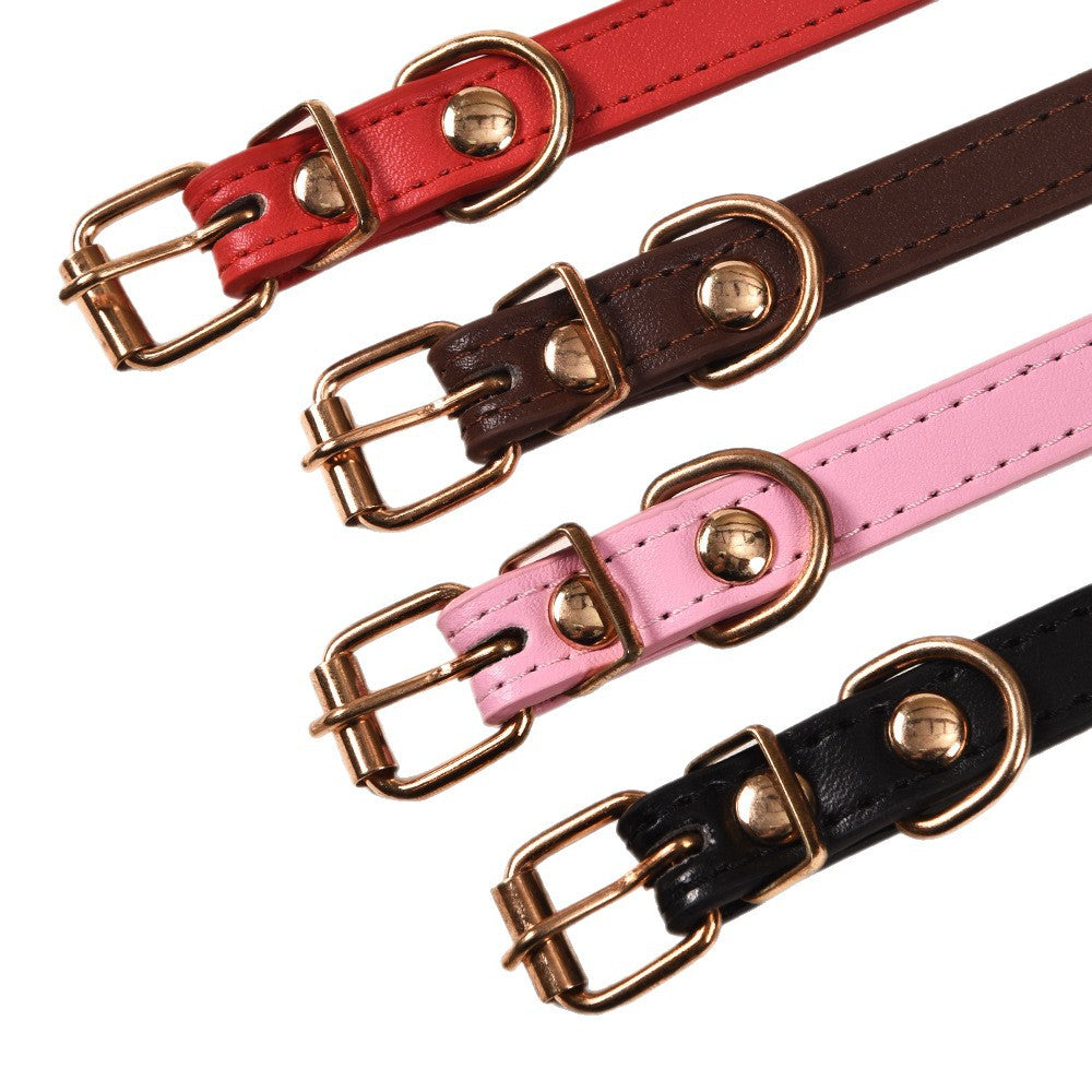 Cartoon PU leather pet collar, ideal for everyday use