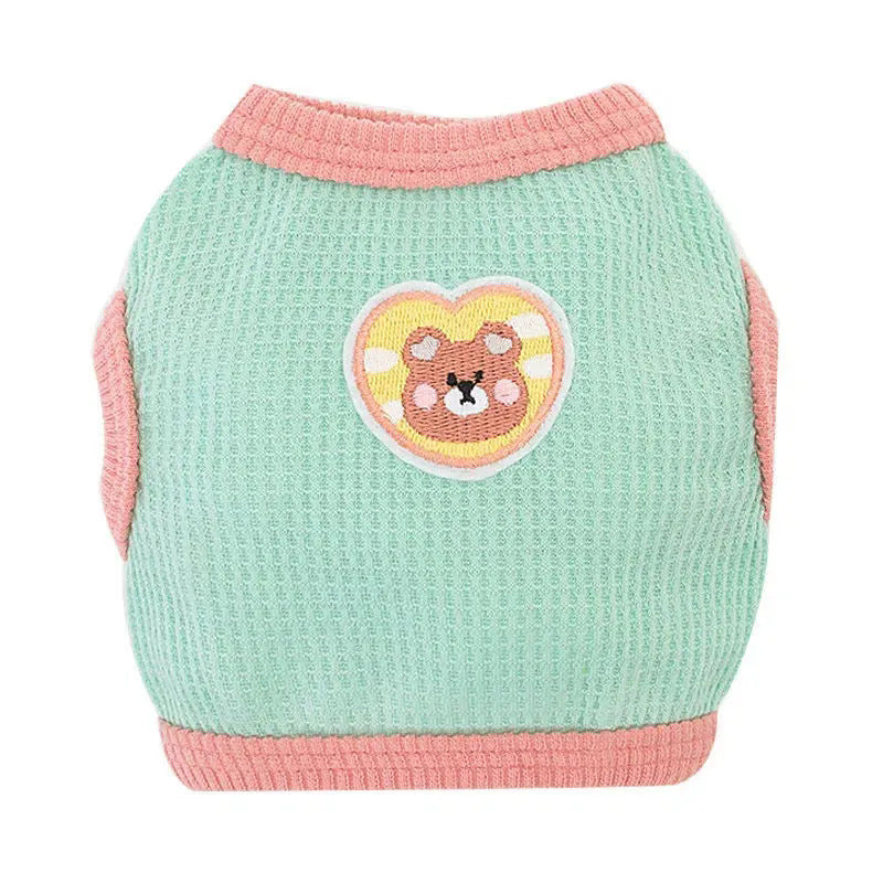 Lucky cat and bear print vest for pets for dogs and cats, image 4