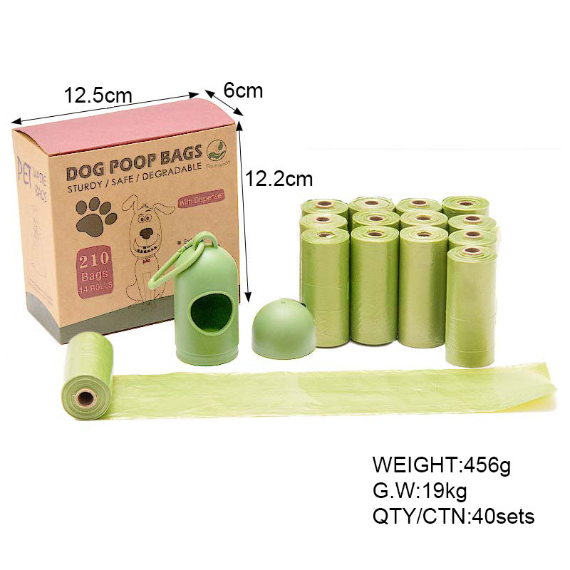 Degradable Pet Waste Bags on a Roll, Optional Dispenser
