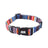 Printed dog collar with star pattern and matching lead