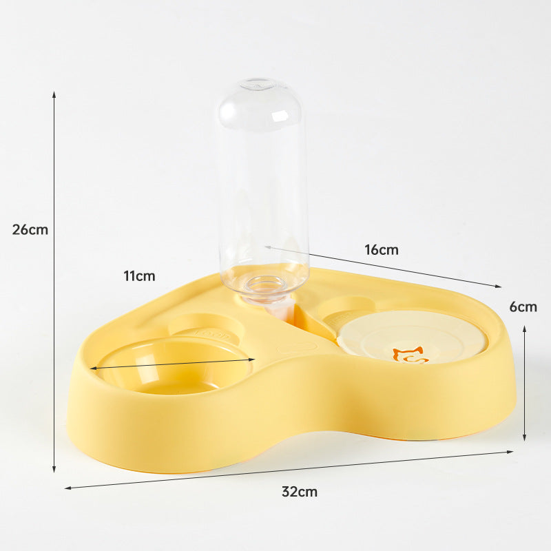 Two-in-One Cat Food and Water Bowl with Optional Stainless Steel Insert