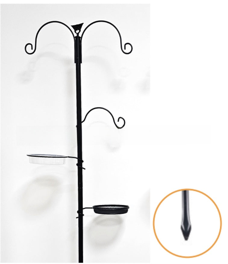 Black wrought iron bird feeder stand accessories for gardens, view 15