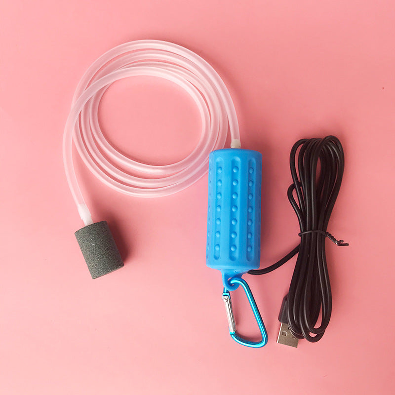 Compact USB aquarium air pump in a colourful silicone shell, view 7