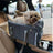 Car console pet seat for small dogs and cats, close-up detail view