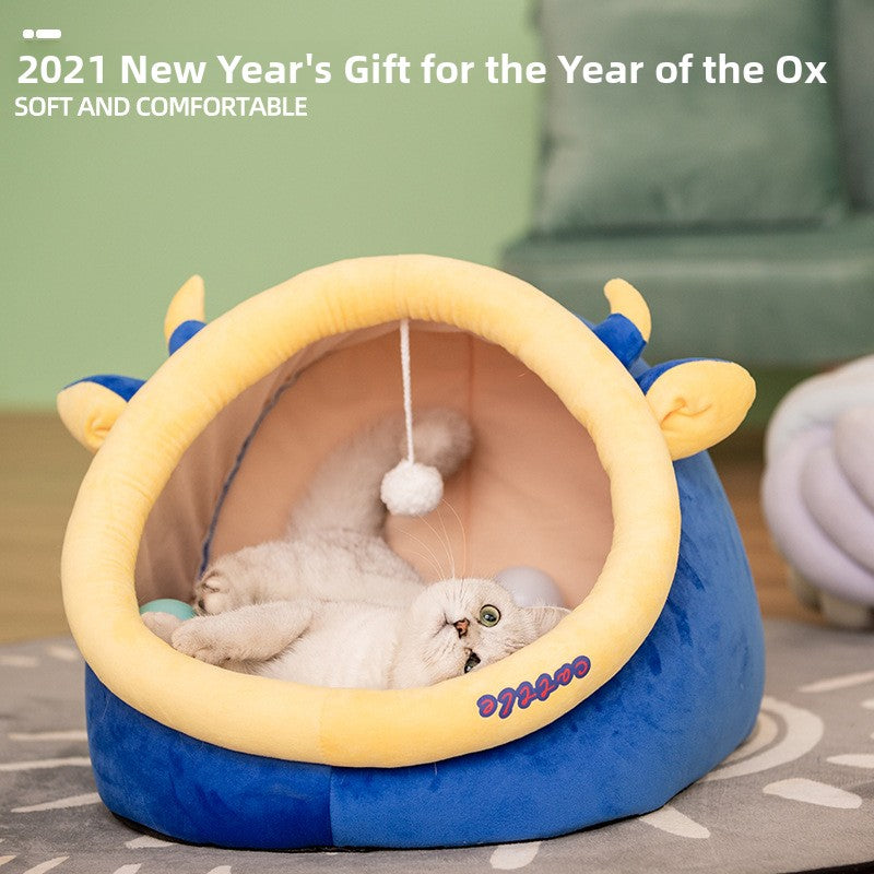 Cute animal themed cat nest with mouse ears, product image 17