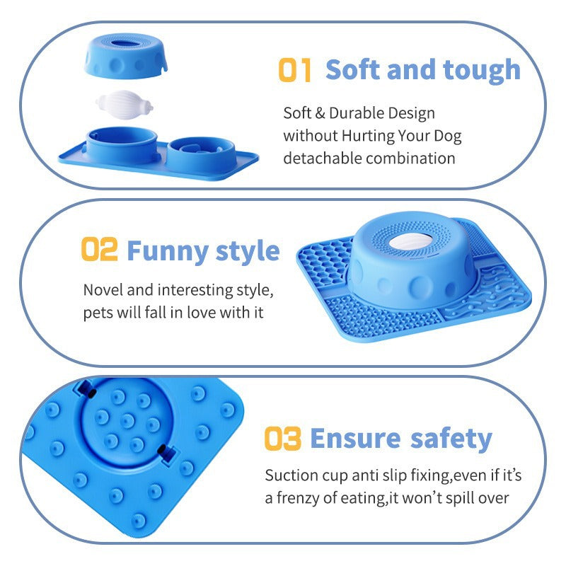Silicone Slow Feeder Dog Bowl and Licking Mat