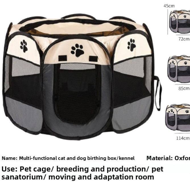 Foldable mesh pet playpen tent, product gallery photo