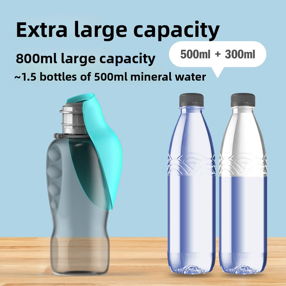 Portable Foldable Flip-Top Pet Water Bottle with Large Capacity for Walks and Travel