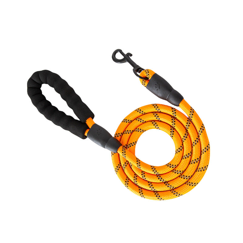 Reflective nylon dog lead, close-up detail view from Pet Royale UK