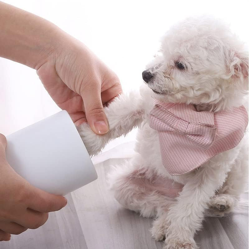 Semi-Automatic Paw Cleaner Cup for Dogs and Cats, Silicone Bristles