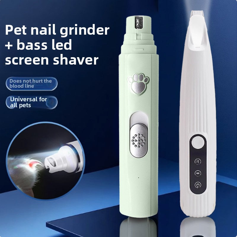 LED Electric Dog Nail Grinder with Multiple Grinding Heads