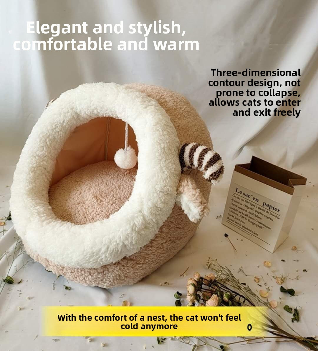 Cute animal themed cat nest with mouse ears, product image 34