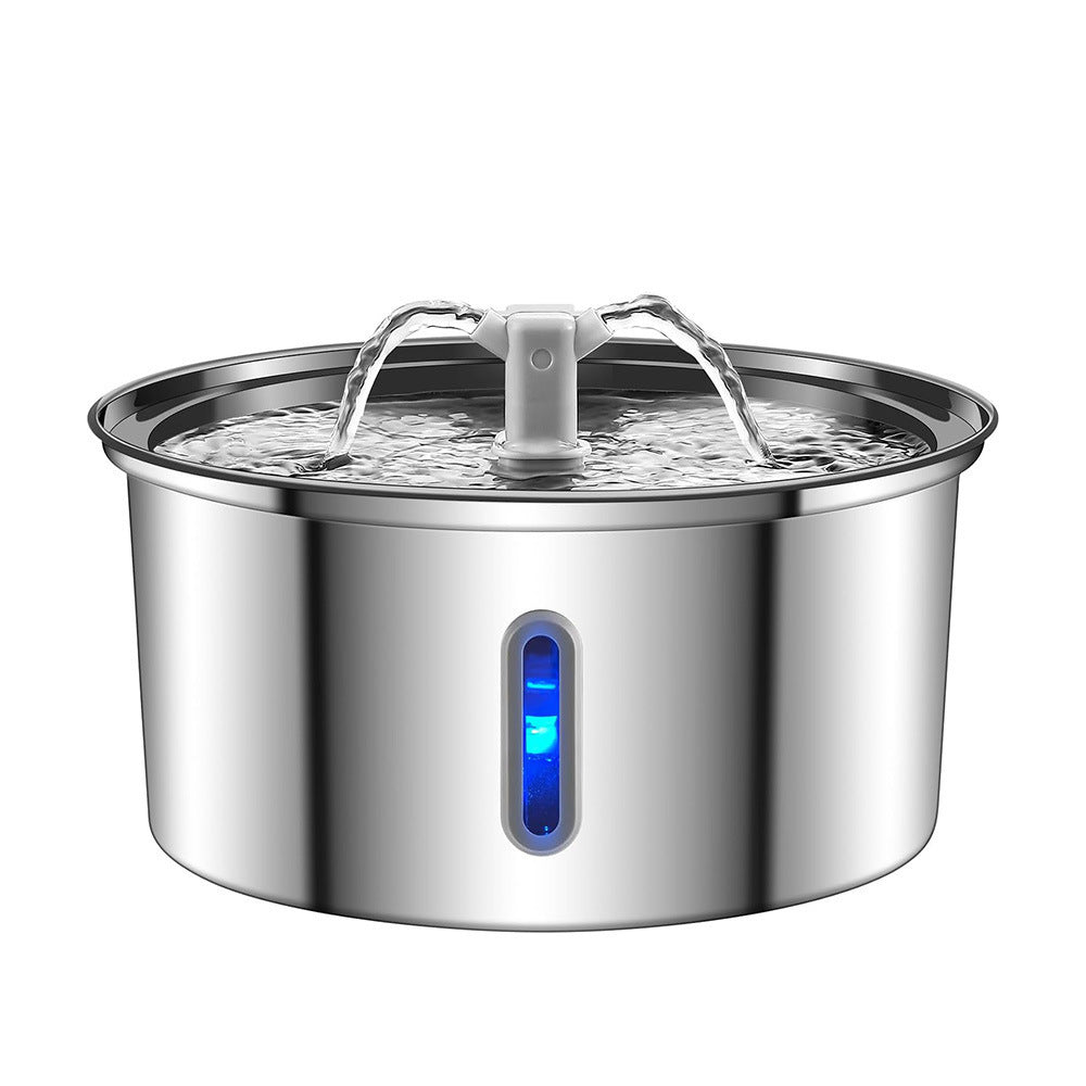 Stainless Steel Pet Water Fountain with Silent Pump and Filter for Cats and Dogs