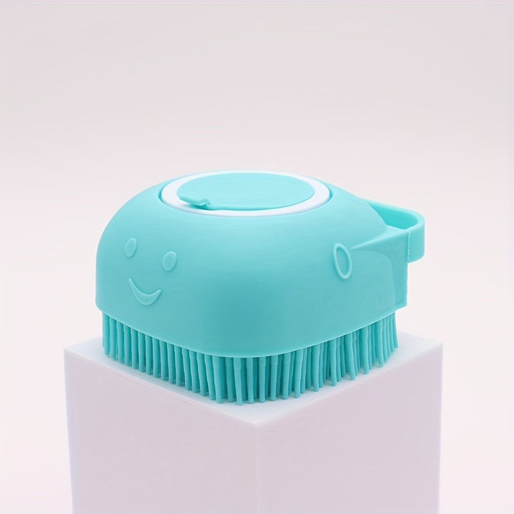 Refillable Shampoo Bath Brush for Dogs and Cats, Soft Silicone