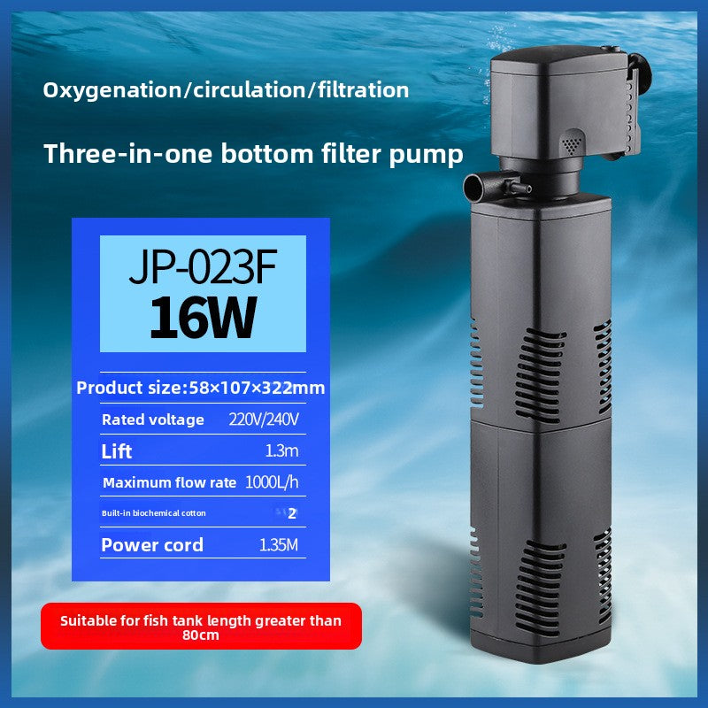 Submersible aquarium filter pump with aeration for fish tanks, view 7