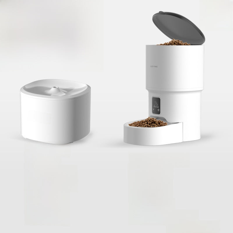 Automatic Pet Feeder with Water Dispenser, 4L Food Tank, 3L Water Tank for Cats and Dogs
