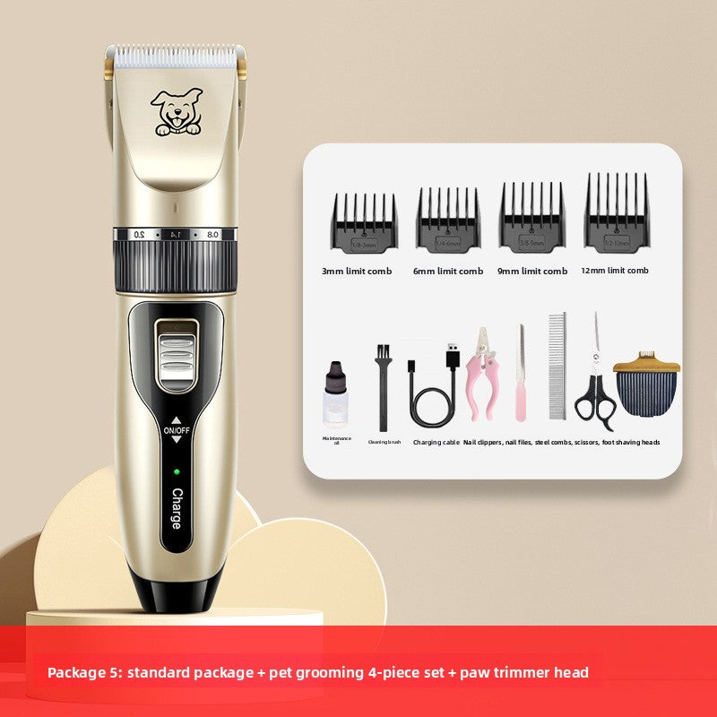 Ceramic Blade Dog Clippers with 4 Guide Combs, USB Rechargeable