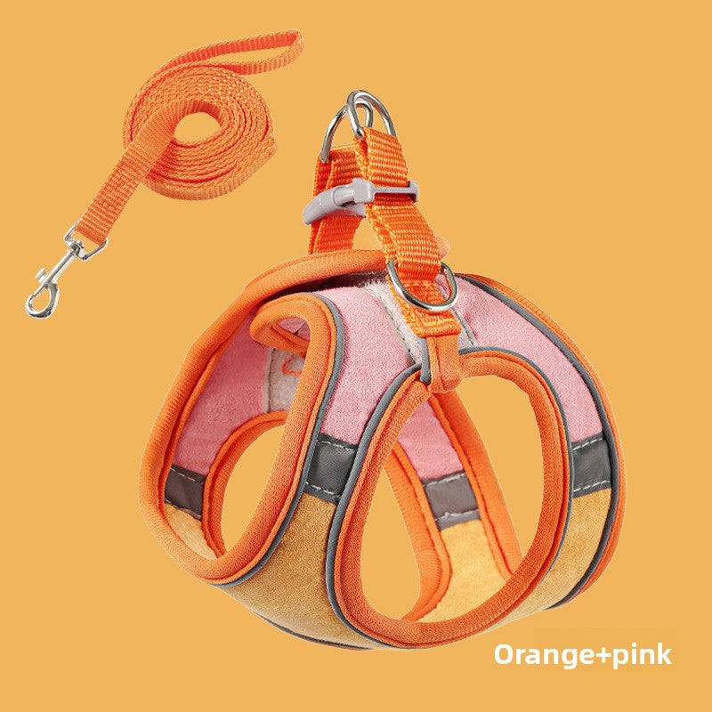 Cat vest harness sets in eight bright two tone colourways