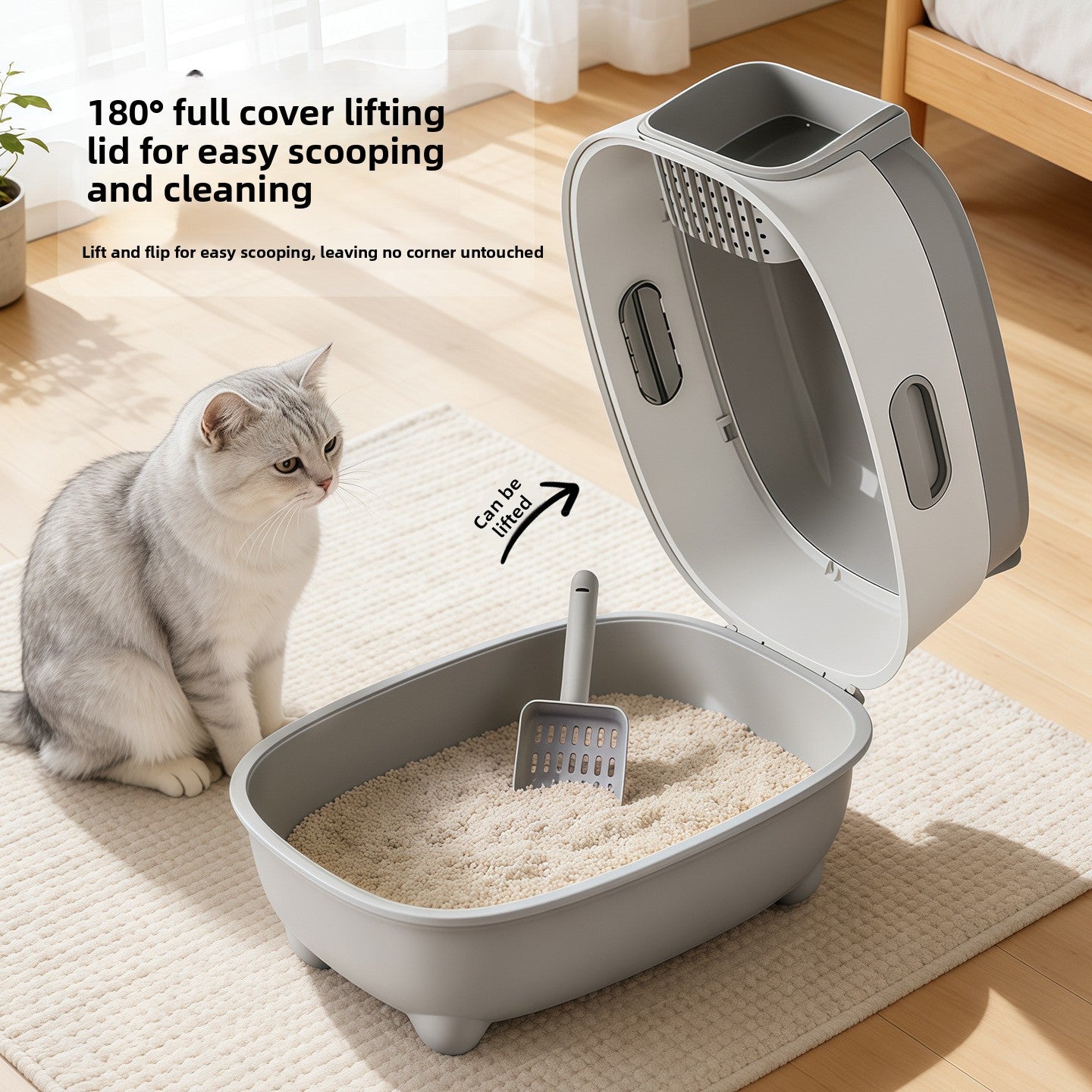 Enclosed Cat Litter Box with UV Light and Odour Control