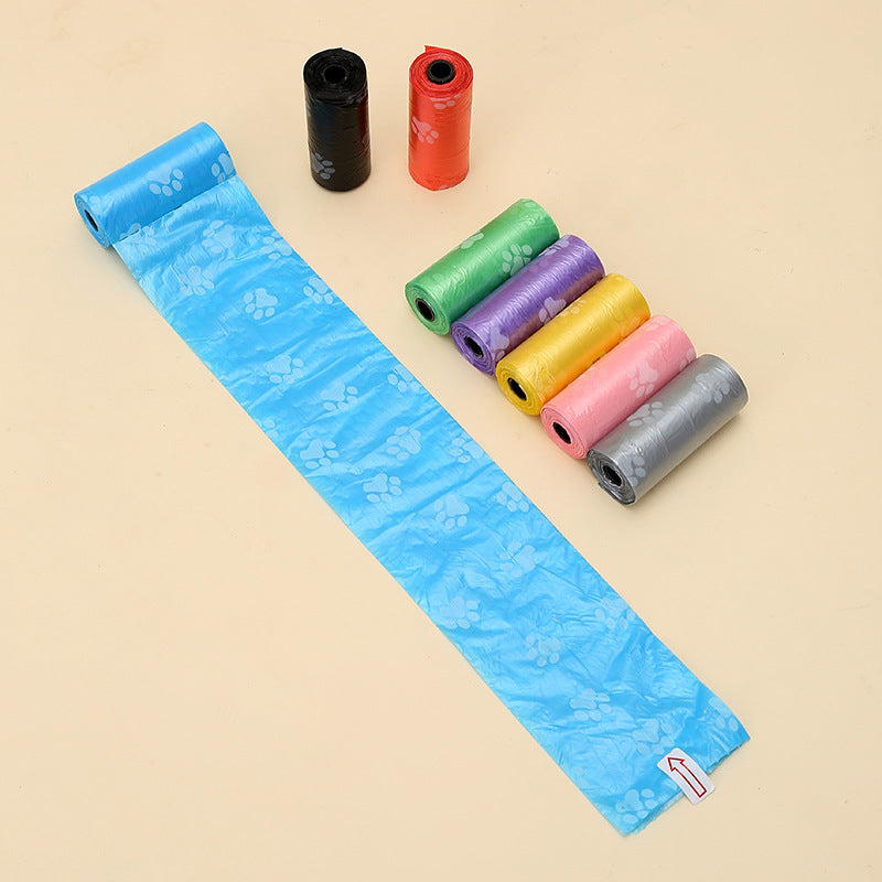 Pet Waste Bags on Rolls with Cat Paw Print, Leak-Proof