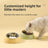 Slanted pet food bowl with stainless steel insert in light green, view 2