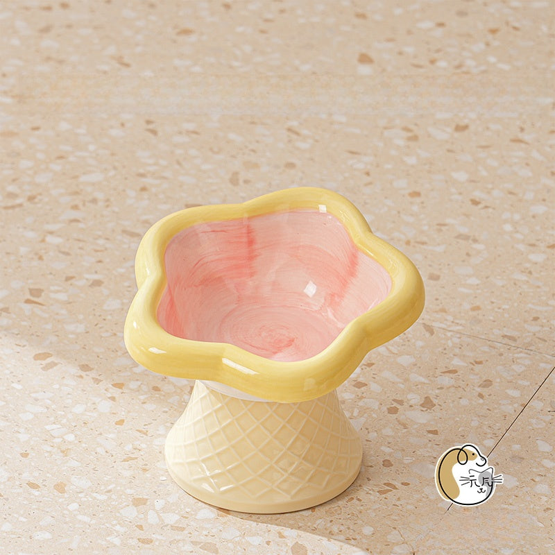 Ceramic Pet Food Bowl with Anti-Spill Design