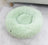 Round velvet cat bed mat for winter in Light Green, size 50cm