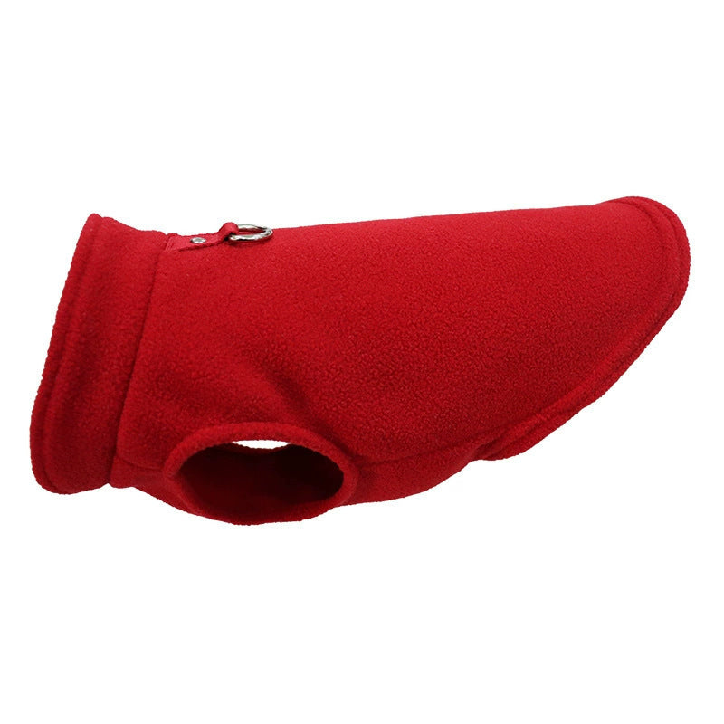 Warm fleece dog vest, 4 sizes available from Pet Royale UK
