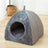 Enclosed triangle cat nest bed with cosy entrance opening