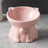 Cute Ceramic Raised Cat Bowl with Bell Detail and Anti-Spill Stable Base in Four Colours