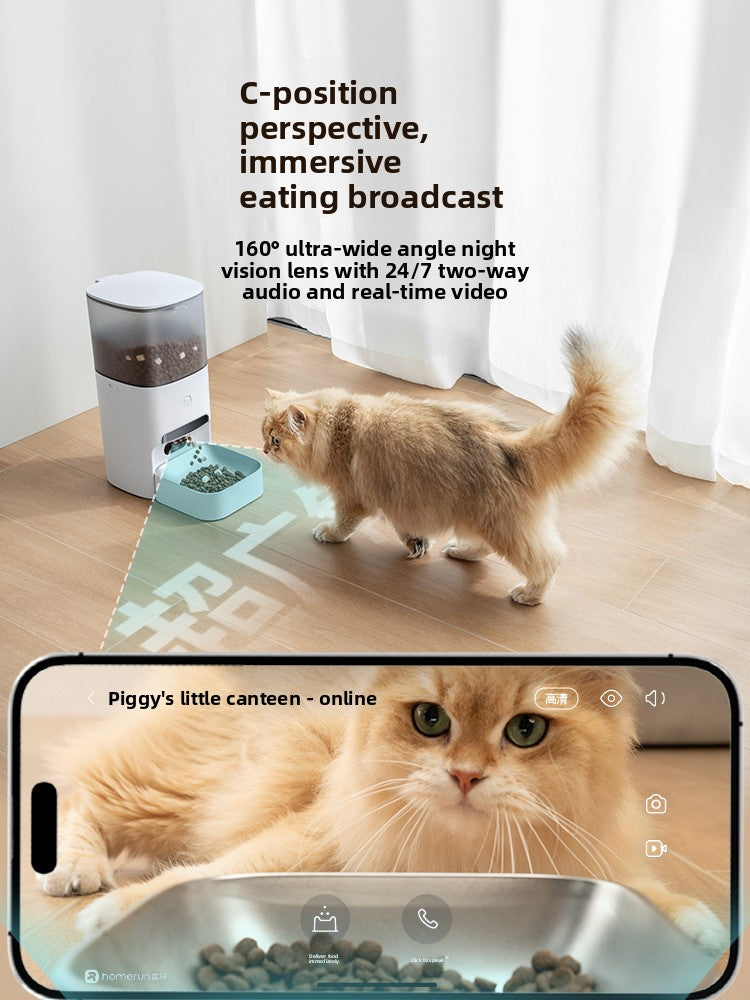Smart Automatic Pet Feeder with Camera and AI Recognition