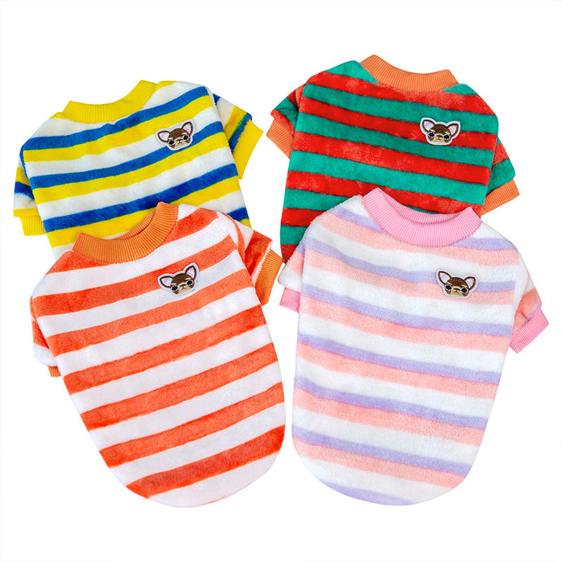 Fleece lined striped dog jumper, available in 9 colours, sizes Small to 2XL, image 4
